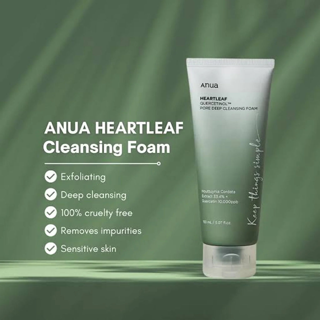 HEARTLEAF QUERCETINOL CLEANSING FOAM 150ml - Anua